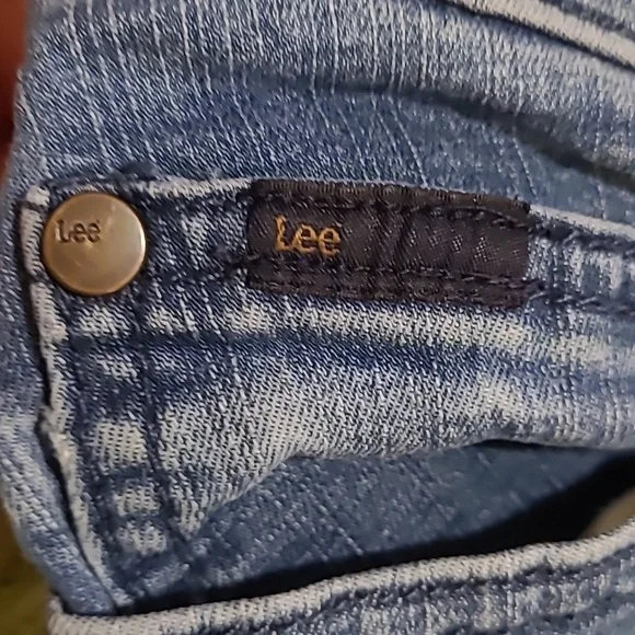 Lee Slender Secret Lower On The Waist Womens Plus Light Blue Denim Wash 5 Pocket - Picture 9 of 11